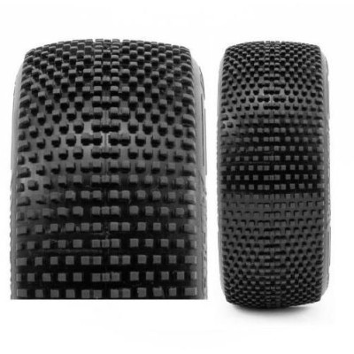 CLAYMORE V2 BUGGY S2 (SOFT) nalepené pneumatiky, bílé disky, 2 ks.