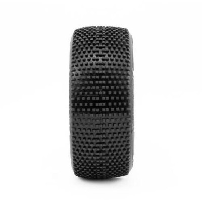 CLAYMORE V2 BUGGY S2 (SOFT) nalepené pneumatiky, bílé disky, 2 ks.