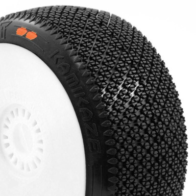 KAMIKAZE V2 BUGGY S3 (MEDIUM) nalepené pneumatiky, bílé disky, 2 ks.