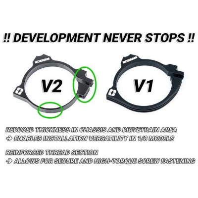 Hliníkový držák V2 pro 42mm motor - jeden nebo dva ventilátory 40mm