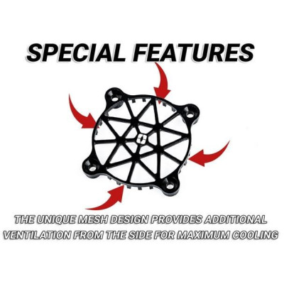 Hliníková ochranná mřížka V2 pro 40mm ventilátor včetně montážního materiálu