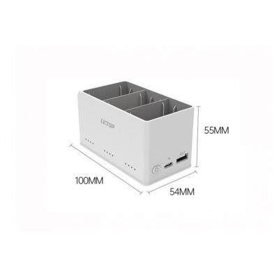 DJI Mini 4 Pro / Mini 3 Pro - 3v1 dvoucestný nabíjecí hub s LED světlem