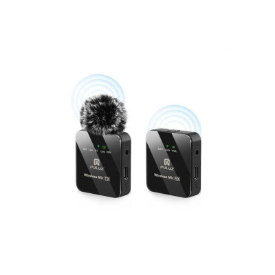 PULUZ Vezeték nélküli Lavalier mikrofon fényképezőgépekhez / okostelefonokhoz (akkumulátorral együtt)