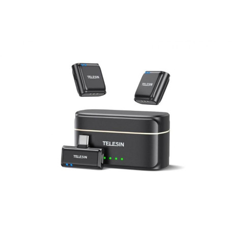 Mobil nyomógombos mikrofon Telesin USB-C (akkumulátorral)