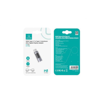 USAMS 100W-os C típusú - C típusú alumíniumötvözet digitális kijelző adapter