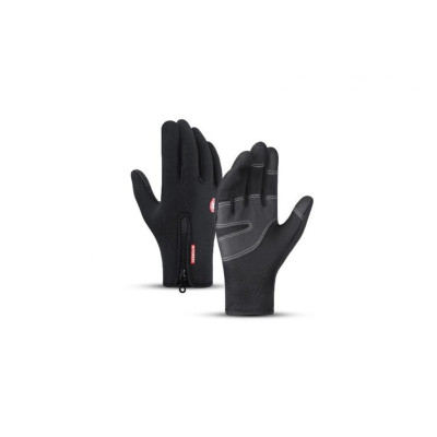 Meleg tapintású kesztyű cipzárral (L)