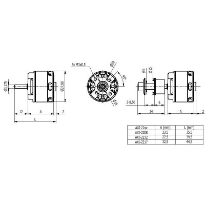 AXI 2208/20 V3 střídavý motor