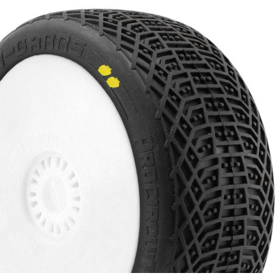 I-BARRS V3 BUGGY S2 (SOFT) nalepené pneumatiky, bílé disky, 2 ks.