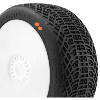 I-BARRS V3 BUGGY S3 (MEDIUM) nalepené pneumatiky, bílé disky, 2 ks.