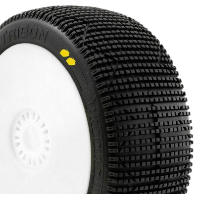 TRIGON V3 BUGGY S2 (SOFT) nalepené pneumatiky, bílé disky, 2 ks.