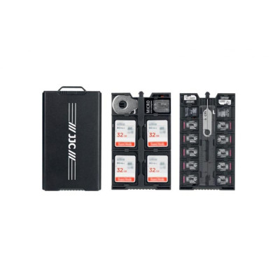 JJC Alumínium kétoldalas tárolódoboz memóriakártyáknak (4SD + 12TF + 2 Nano SIM)