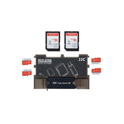 JJC Memóriakártya-tartó olvasóval (2SD + 4TF)