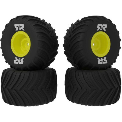 Arrma felni dBoots Chevron MT gumikkal, sárga tárcsafék (4): GROM