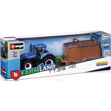 Bburago traktor 10 cm burkolattal és lendkerékkel (készlet)