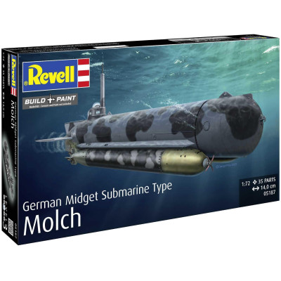 Plastic ModelKit ponorka 05187 - German Midget Submarine Type Molch (1:72)