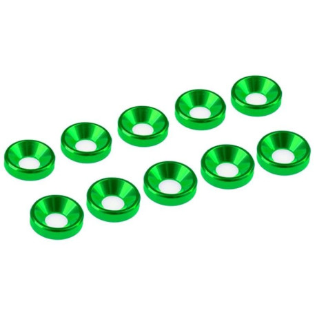 4 mm hliníkové podložky zelené, 10 ks.