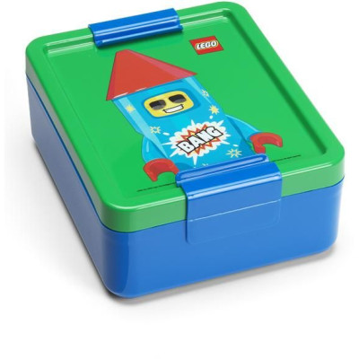 LEGO uzsonnásdoboz 170x135x69mm - Rakétakék/zöld