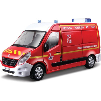 Bburago Renault Master 1:50 červená - hasiči