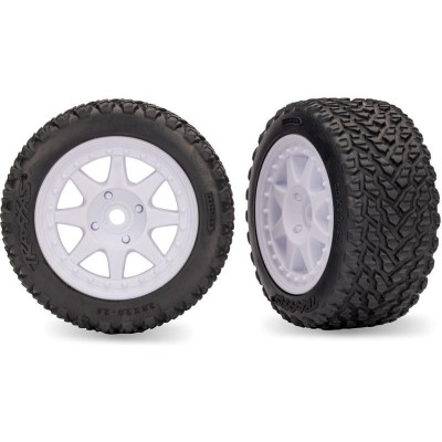 Traxxas felni, 8 küllős tárcsa, Rally gumik, elöl (2)