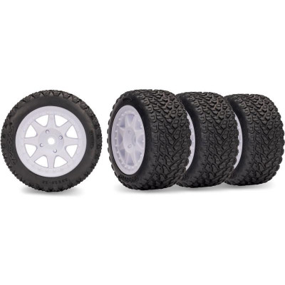 Traxxas felni, 8 küllős tárcsa, Rally gumik (4 db-os szett)