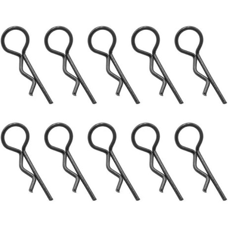 Univerzální černé sponky karoserie 1/10 (10 ks)