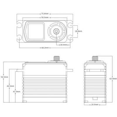 BH125W High-torque Digital servo (125 kg-0,085s/60°)