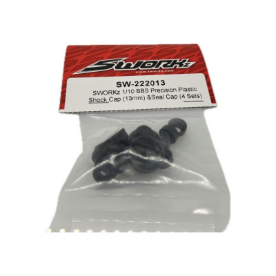 Přesná plastová horní/spodní víčka 1/10 BBS tlumičů (13mm) (4 páry)