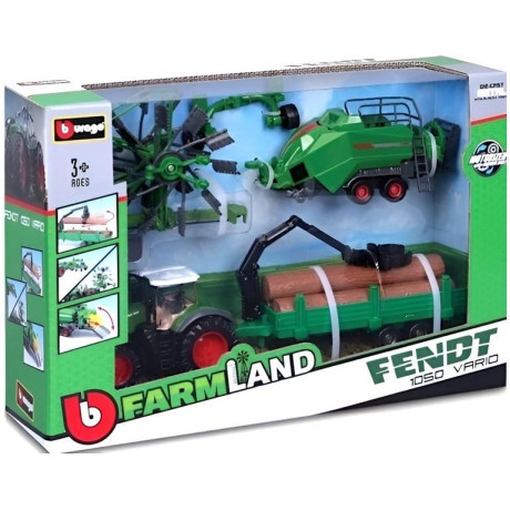 Bburago Fendt 1050 Vario tartozékokkal (ajándékdoboz)