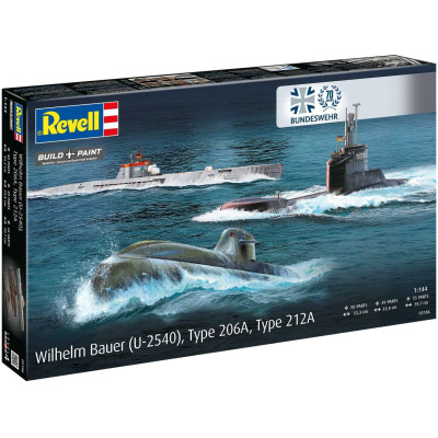Plastic ModelKit ponorky 05186 - 70 Years Bundeswehr:Wilhelm Bauer,Type 206A,Class2 (1:144)