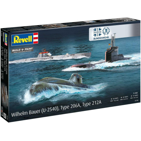 Plastic ModelKit ponorky 05186 - 70 Years Bundeswehr:Wilhelm Bauer,Type 206A,Class2 (1:144)
