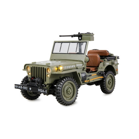 Jeep Willys MB 1:14 RTR – fém alváz, 4WD, 2 sebességes, LED lámpák
