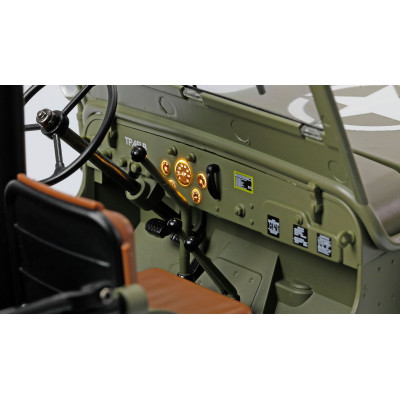 Jeep Willys MB 1:14 RTR – fém alváz, 4WD, 2 sebességes, LED lámpák