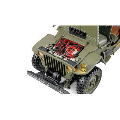 Jeep Willys MB 1:14 RTR – fém alváz, 4WD, 2 sebességes, LED lámpák