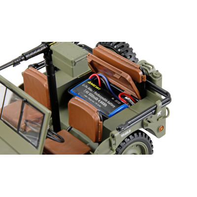 Jeep Willys MB 1:14 RTR – fém alváz, 4WD, 2 sebességes, LED lámpák