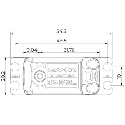 SV-0258MG HiVolt Digitální servo LOW PROFILE (8 kg-0,11s/60°)