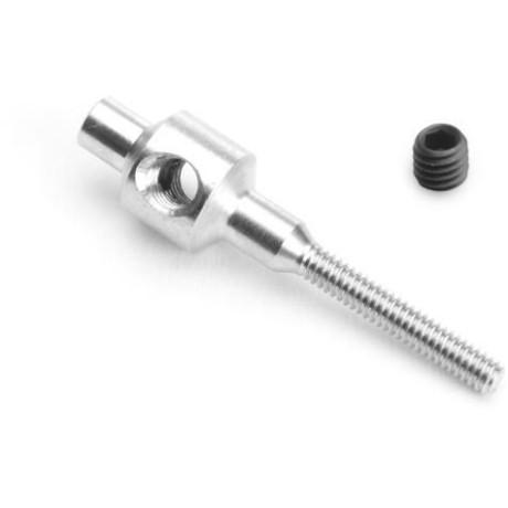 M2 Šroubovací ocelové pozinkované pouzdro pro dráty do pr. 2,1mm s příčným záv. M3, 1 kus