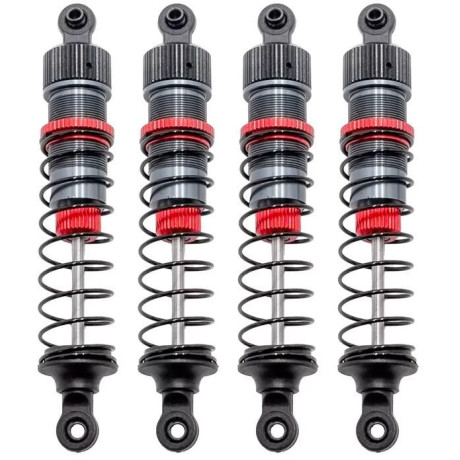 1/12 85mm Hliníkové olejové tlumiče kompletní vč. 3 sad pružin (H/S/M), 4 ks