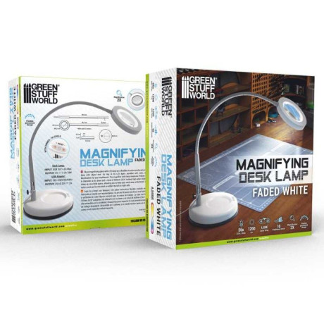 Nagyítós asztali lámpa - Fakófehér
