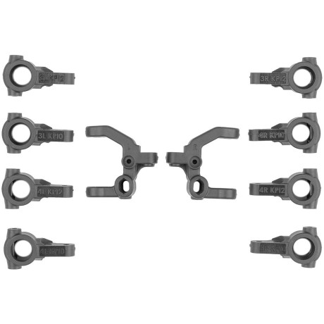 RC10B7.1 FT Set těhlic řízení a závěsů, karbon