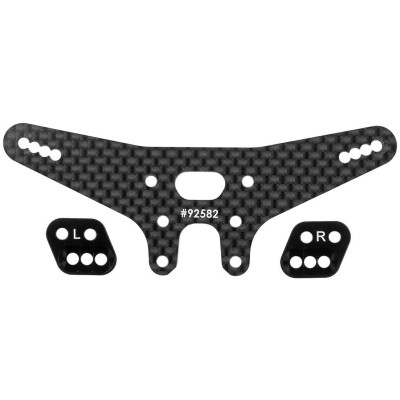 RC10B7.1 FT Set zadní věže tlumičů Gull Dropper desek, - 2mm