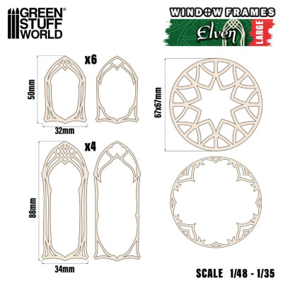 Elf miniatűr ablakok nagy Green Stuff World
