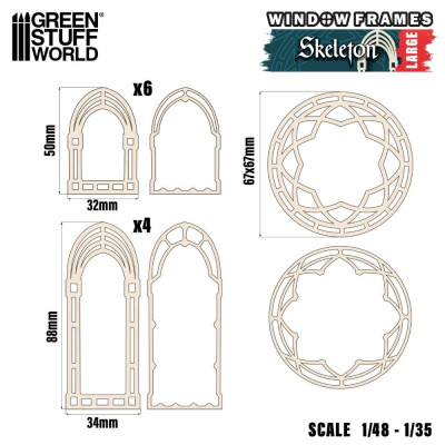 Miniatűr csontváz ablakok Nagy zöld cucc világ