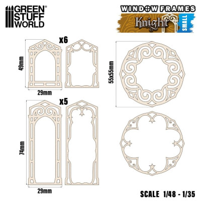 Miniatűr lovagablakok kicsik Green Stuff World
