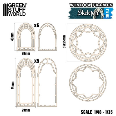 Miniatűr ablakok Csontváz kicsi Green Stuff World