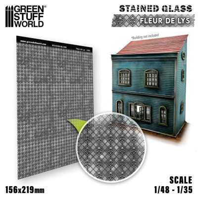 Fleur-de-Lys ólomüveg ablak Green Stuff World