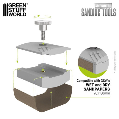 Csiszolópapír tartó - ívelt Green Stuff World