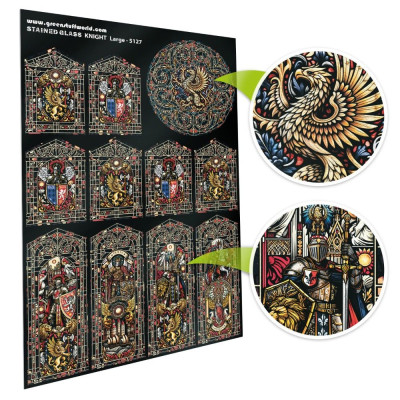 Ólomüveg lovag nagy 150×220 mm Green Stuff World