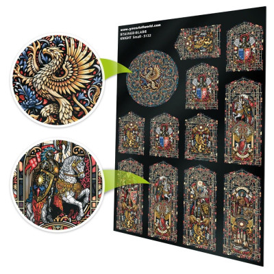 Ólomüveg lovag kicsi 150×220 mm Green Stuff World