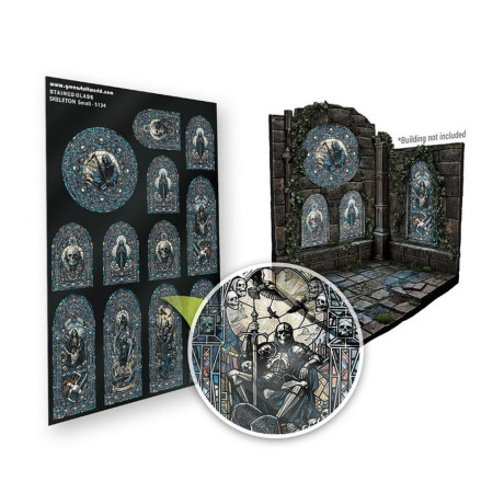 Ólomüveg csontváz, kicsi, 150×220 mm, Green Stuff World