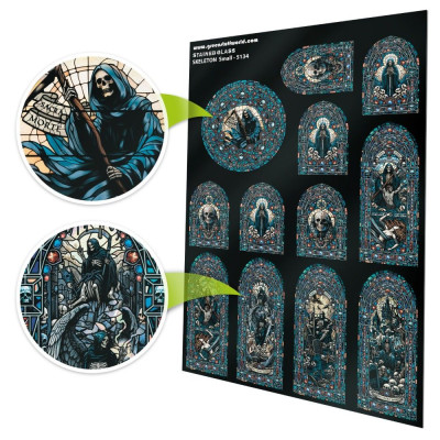 Ólomüveg csontváz, kicsi, 150×220 mm, Green Stuff World